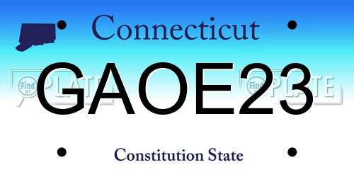 GAOE23 Connecticut License Plate