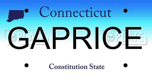 GAPRICE Connecticut License Plate