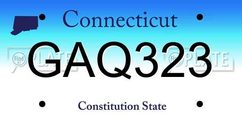 GAQ323 Connecticut License Plate
