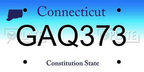 GAQ373 Connecticut License Plate
