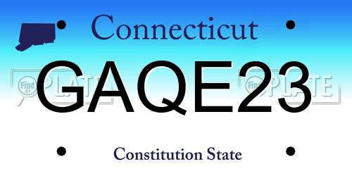 GAQE23 Connecticut License Plate