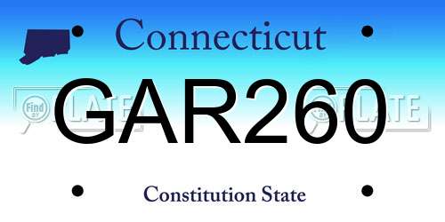 GAR260 Connecticut License Plate