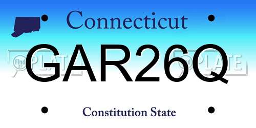 GAR26Q Connecticut License Plate