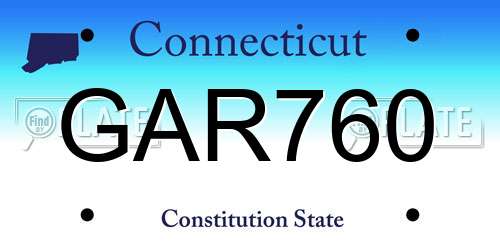 GAR760 Connecticut License Plate