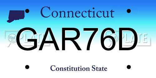 GAR76D Connecticut License Plate