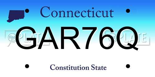 GAR76Q Connecticut License Plate