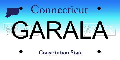 GARALA Connecticut License Plate