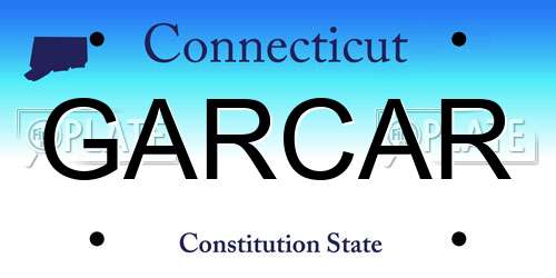 GARCAR Connecticut License Plate