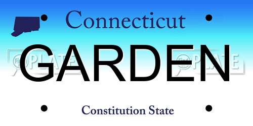 GARDEN Connecticut License Plate