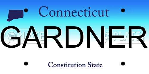GARDNER Connecticut License Plate