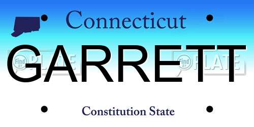 GARRETT Connecticut License Plate