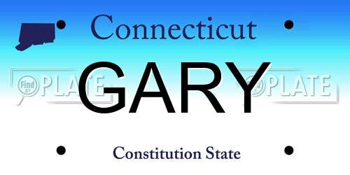 GARY Connecticut License Plate