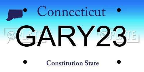 GARY23 Connecticut License Plate