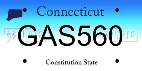 GAS560 Connecticut License Plate