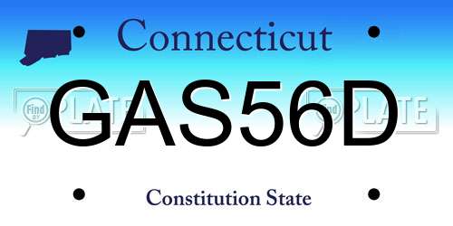 GAS56D Connecticut License Plate