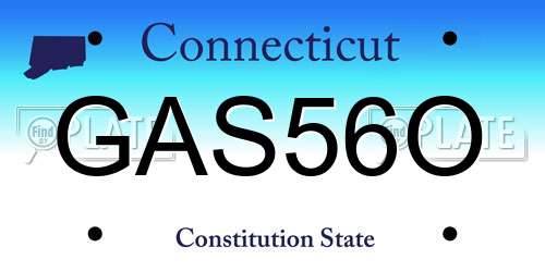 GAS56O Connecticut License Plate