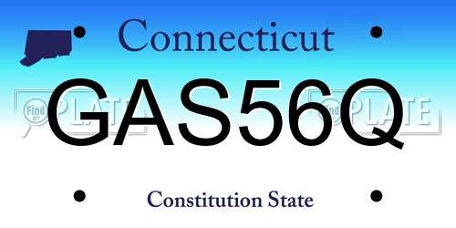 GAS56Q Connecticut License Plate