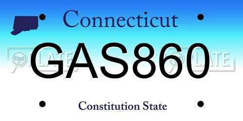 GAS860 Connecticut License Plate