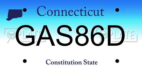 GAS86D Connecticut License Plate