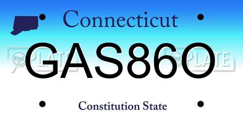 GAS86O Connecticut License Plate