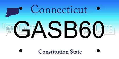 GASB60 Connecticut License Plate