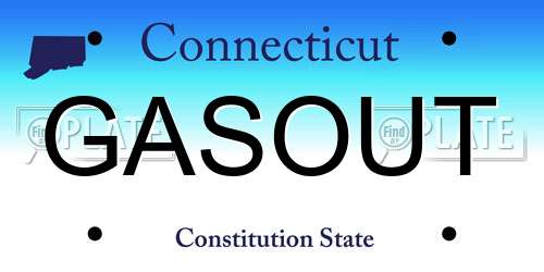 GASOUT Connecticut License Plate