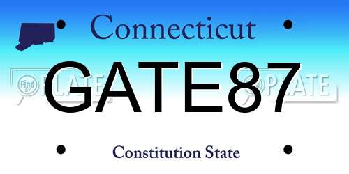 GATE87 Connecticut License Plate