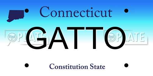GATTO Connecticut License Plate