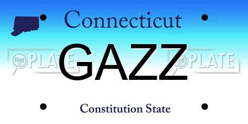 GAZZ Connecticut License Plate