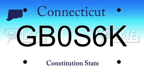 GB0S6K Connecticut License Plate