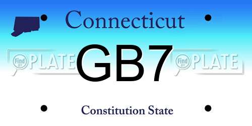 GB7 Connecticut License Plate