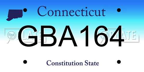 GBA164 Connecticut License Plate