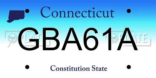 GBA61A Connecticut License Plate