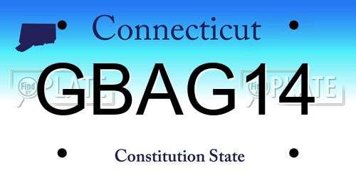 GBAG14 Connecticut License Plate