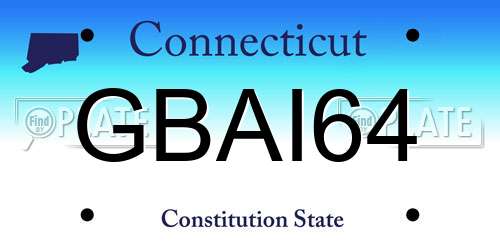 GBAI64 Connecticut License Plate
