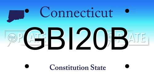 GBI20B Connecticut License Plate
