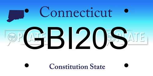 GBI20S Connecticut License Plate