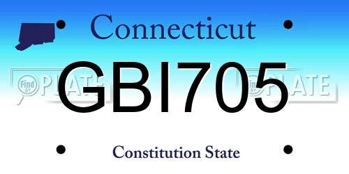 GBI705 Connecticut License Plate