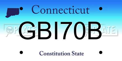 GBI70B Connecticut License Plate