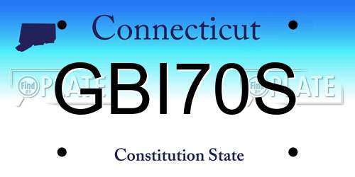GBI70S Connecticut License Plate