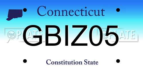 GBIZ05 Connecticut License Plate