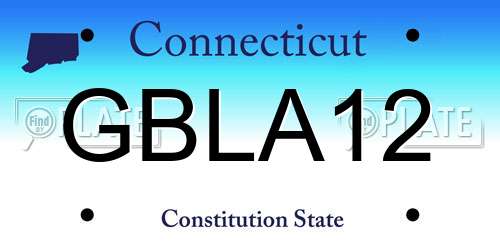 GBLA12 Connecticut License Plate