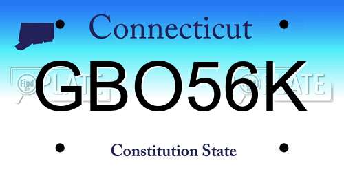 GBO56K Connecticut License Plate