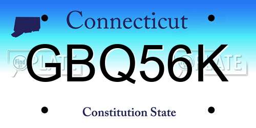 GBQ56K Connecticut License Plate