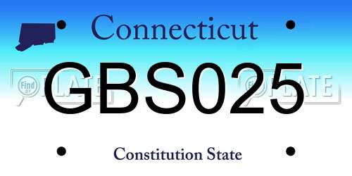 GBS025 Connecticut License Plate