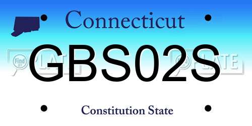 GBS02S Connecticut License Plate