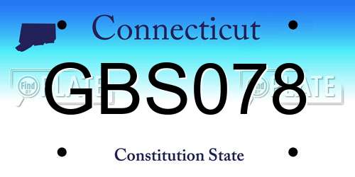 GBS078 Connecticut License Plate
