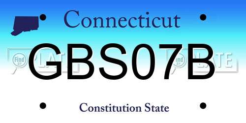 GBS07B Connecticut License Plate