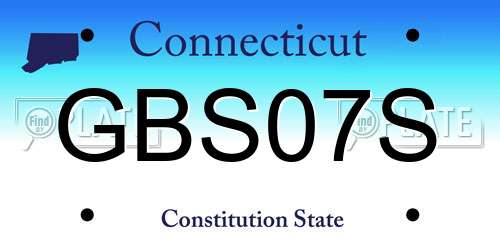 GBS07S Connecticut License Plate