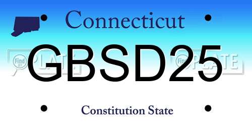 GBSD25 Connecticut License Plate